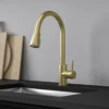 Vellamo Inspire Pull Out Mono Kitchen Mixer Tap - Brushed Brass