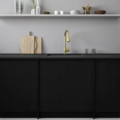 Vellamo Inspire Pull Out Mono Kitchen Mixer Tap - Brushed Brass -Vado Shop vellamo inspire pullout kitchen tap brushed brushed lifestyle3