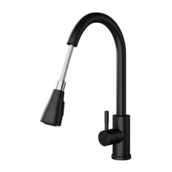 Vellamo Inspire Pull Out Mono Kitchen Mixer Tap - Matt Black -Vado Shop vellamo isnpire pullout mixer tap matt black cutout2