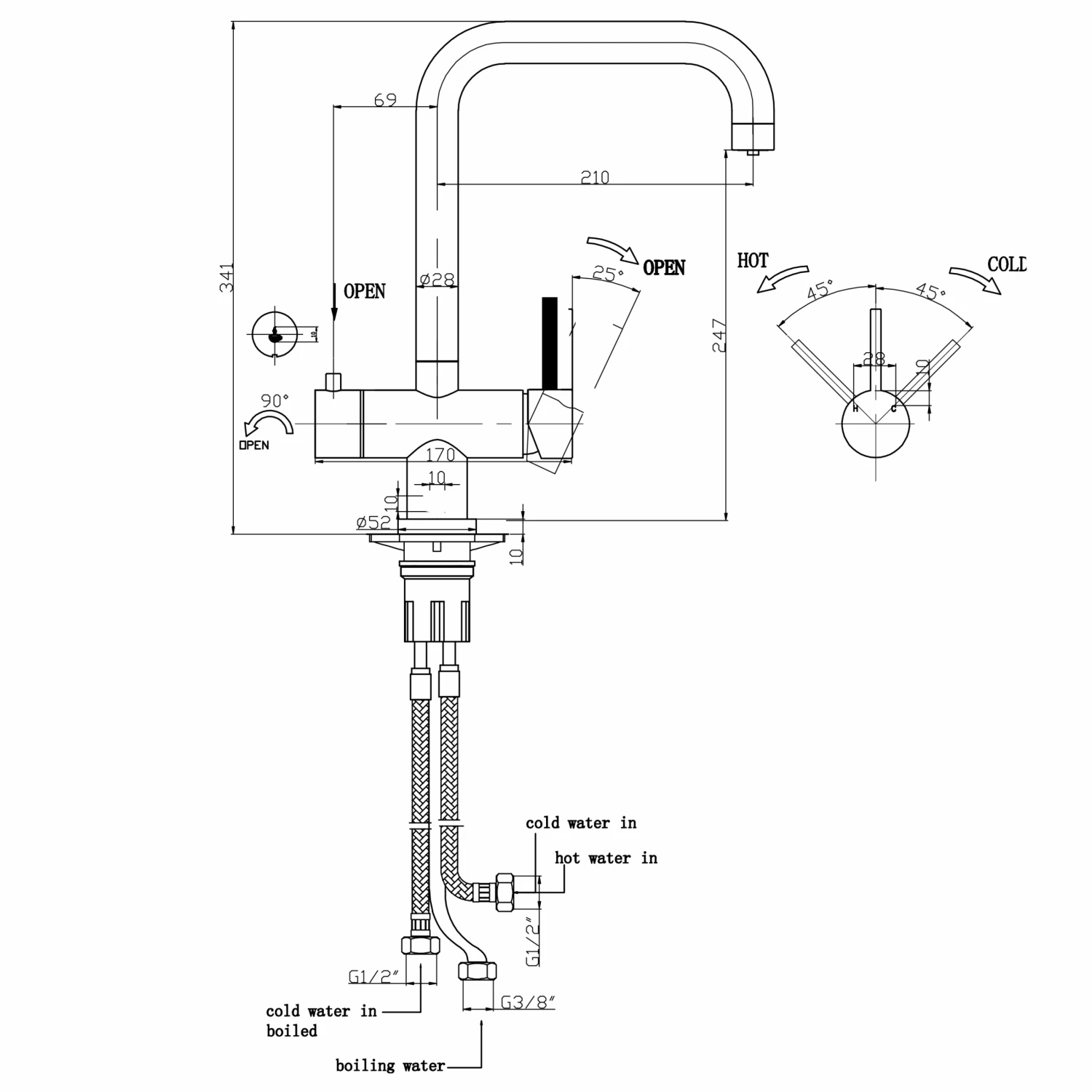 Vellamo Kaffe Plus WRAS Approved 3-in-1 Instant Boiling Water Tap With Boiler Unit & Filter 6 Vellamo Kaffe Plus WRAS Approved 3-in-1 Instant Boiling Water Tap With Boiler Unit & Filter - Image 6