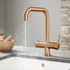 Vellamo Kaffe Brushed Copper Instant Boiling Tap With WRAS-Approved Digital Boiler & Filter