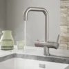 Vellamo Kaffe Brushed Nickel Instant Boiling Tap With WRAS-Approved Digital Boiler & Filter