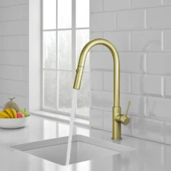Vellamo Kara Pull Out Single Lever Mono Kitchen Mixer Tap - Matt Black -Vado Shop vellamo kara brushed brass pull out kitchen tap lifestyle 1 scaled