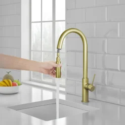 Vellamo Kara Pull Out Single Lever Mono Kitchen Mixer Tap - Matt Black -Vado Shop vellamo kara brushed brass pull out kitchen tap lifestyle 2 scaled