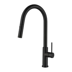 Vellamo Kara Pull Out Single Lever Mono Kitchen Mixer Tap - Matt Black -Vado Shop vellamo kara matt black pull out kitchen tap cutout
