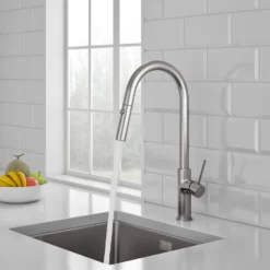 Vellamo Kara Pull Out Single Lever Mono Kitchen Mixer Tap - Matt Black -Vado Shop vellamo kara stainless steel pull out kitchen tap lifestyle 1 scaled