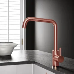 Vellamo Koro Single Lever Mono Kitchen Mixer - Brushed Copper