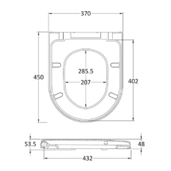Nuie Luxury D-Shaped Soft Close Seat With Square Edges And Quick Release Hinges - Top Fix -Vado Shop vellamo luxury d shape toilet seat tech