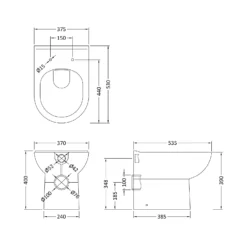 Vellamo Modern D-Shaped Back To Wall Toilet With Soft Close Seat 15 Vellamo Modern D-Shaped Back To Wall Toilet With Soft Close Seat -Vado Shop vellamo modern d shaped back to wall toilet and soft close seat tech