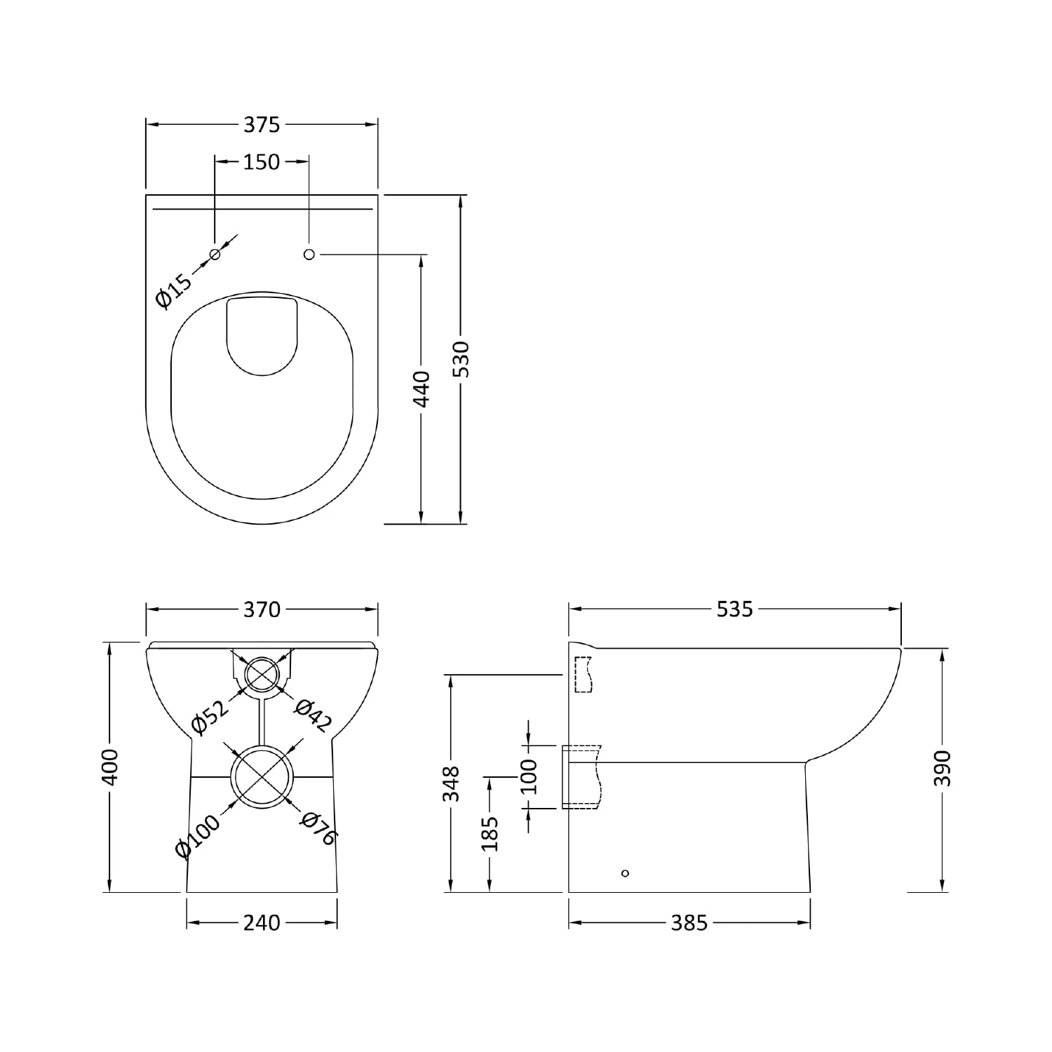 Vellamo Modern D-Shaped Back To Wall Toilet With Soft Close Seat 8 Vellamo Modern D-Shaped Back To Wall Toilet With Soft Close Seat - Image 8