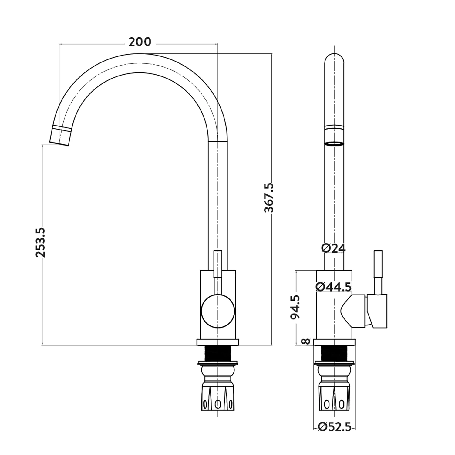 Vellamo Revolve Single Lever Mono Kitchen Mixer Tap - Matt Black 4 Vellamo Revolve Single Lever Mono Kitchen Mixer Tap - Matt Black - Image 4