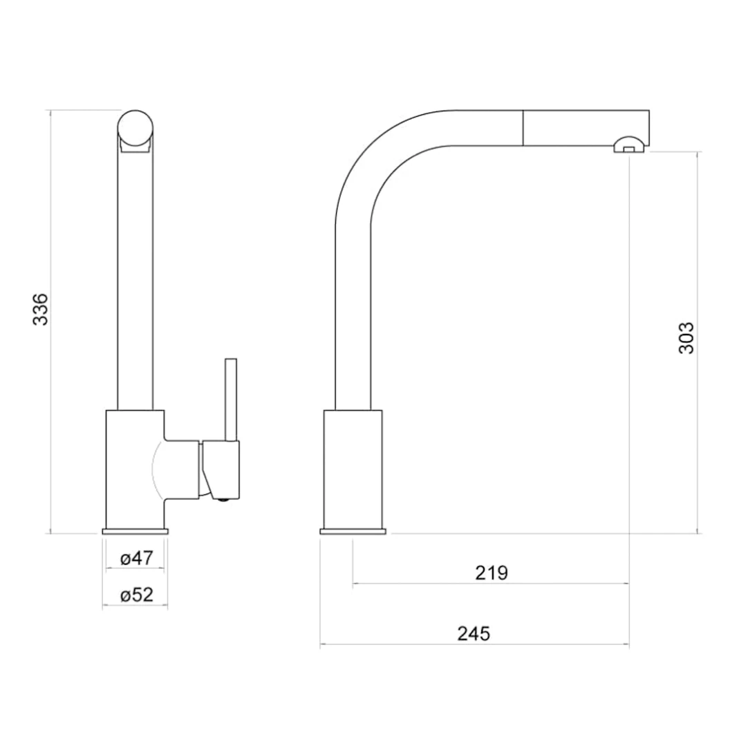 Vellamo Savu Single Lever Mono Pull Out Kitchen Mixer Tap 4 Vellamo Savu Single Lever Mono Pull Out Kitchen Mixer Tap - Image 4