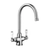 Blanco Vicus Twin Lever WRAS Approved Traditional Mono Kitchen Mixer Tap - Brushed Brass