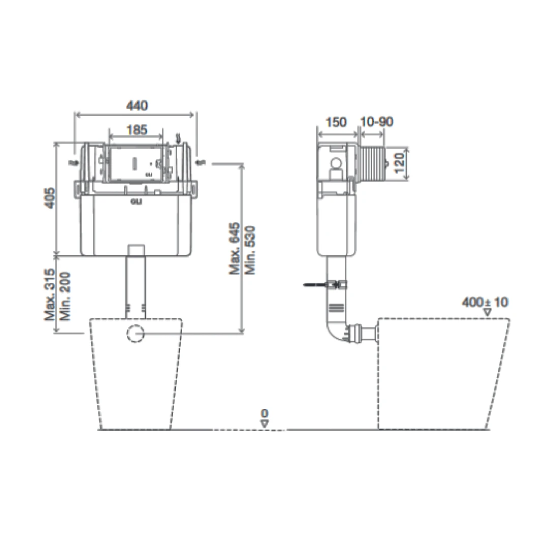 VOS Dual Flush In-wall Cistern 3 VOS Dual Flush In-wall Cistern - Image 3