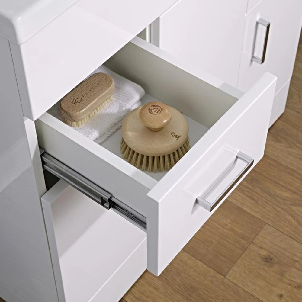 Jack Minimalist 1000mm White Gloss Floor Standing Vanity Unit & Basin 2 Jack Minimalist 1000mm White Gloss Floor Standing Vanity Unit & Basin - Image 2