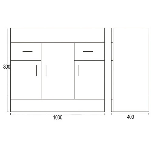Jack Minimalist 1000mm White Gloss Floor Standing Vanity Unit & Basin 5 Jack Minimalist 1000mm White Gloss Floor Standing Vanity Unit & Basin - Image 5