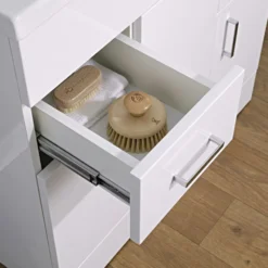 Jack Minimalist 800mm White Gloss Floor Standing Vanity Unit & Basin -Vado Shop vtnb800 hero3