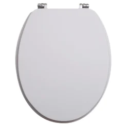 High Gloss White Vinyl Wrapped Soft Close Toilet Seat